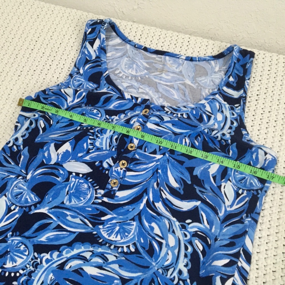 LILLY PULITZER COTTON BLUE AND WHITE TANK SIZE MEDIUM - Picture 4 of 5